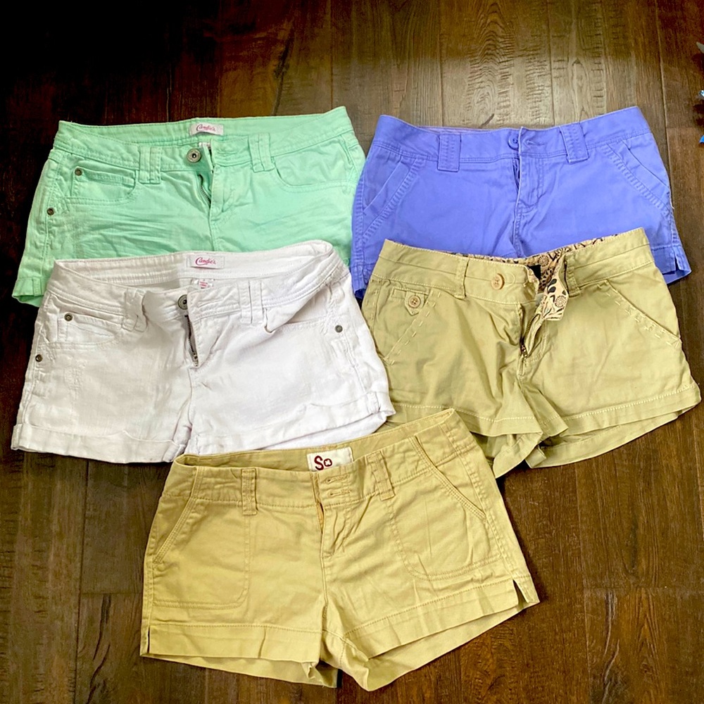 Lot of 5 shorts! All size 5 and all worn. Smoke free home. Candies and SO